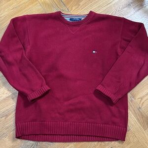 Vintage Tommy Hilfiger Red Crewneck Sweater Classic Knit